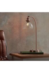 Netlighting Hansen 1 Light Table Lamp Aged Copper Glass E14 in Brown - thumbnail 2