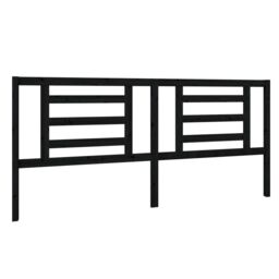 Berkfield Home Bed Headboard Black 206x4x100 cm Solid Pine Wood - Size: 206 x 4 x 100 cm - thumbnail 2