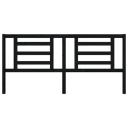 Berkfield Home Bed Headboard Black 206x4x100 cm Solid Pine Wood - Size: 206 x 4 x 100 cm - thumbnail 3