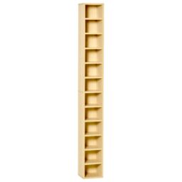HOMCOM 12 tier Media Storage Cabinet 204 CDs Shelf Tower Multimedia Organizer in Light Brown - Size: 6ft - thumbnail 2
