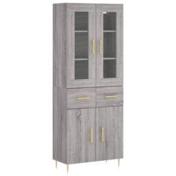 Berkfield Home Highboard Grey Sonoma 69.5x34x180 cm Engineered Wood - thumbnail 2