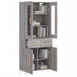 Berkfield Home Highboard Grey Sonoma 69.5x34x180 cm Engineered Wood - thumbnail 3