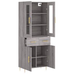 Berkfield Home Highboard Grey Sonoma 69.5x34x180 cm Engineered Wood - thumbnail 4