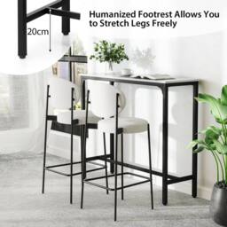 Kelvenix 120cm Bar Table Counter Height Table in White - Size: 0.6m2 - thumbnail 4