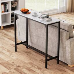 Kelvenix 120cm Bar Table Counter Height Table in White - Size: 0.6m2 - thumbnail 3