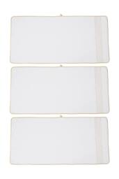 Living and Home 3-Pack Soft Bath Towels with Gold Lines in White - thumbnail 6