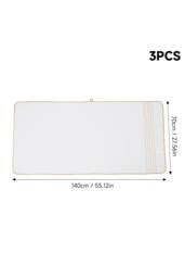 Living and Home 3-Pack Soft Bath Towels with Gold Lines in White - thumbnail 8