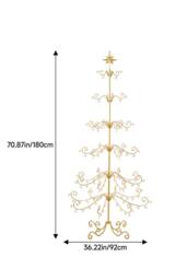 Living and Home Metal Christmas Tree Holiday Ornament Display Stand with Star Top in Gold - Size: Large - thumbnail 6