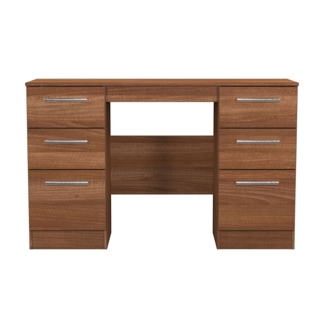 Ready Assembled 2 U Trent 6 Drawer Kneehole Desk (Ready Assembled) in Walnut - image 1