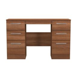 Ready Assembled 2 U Trent 6 Drawer Kneehole Desk (Ready Assembled) in Walnut - thumbnail 1