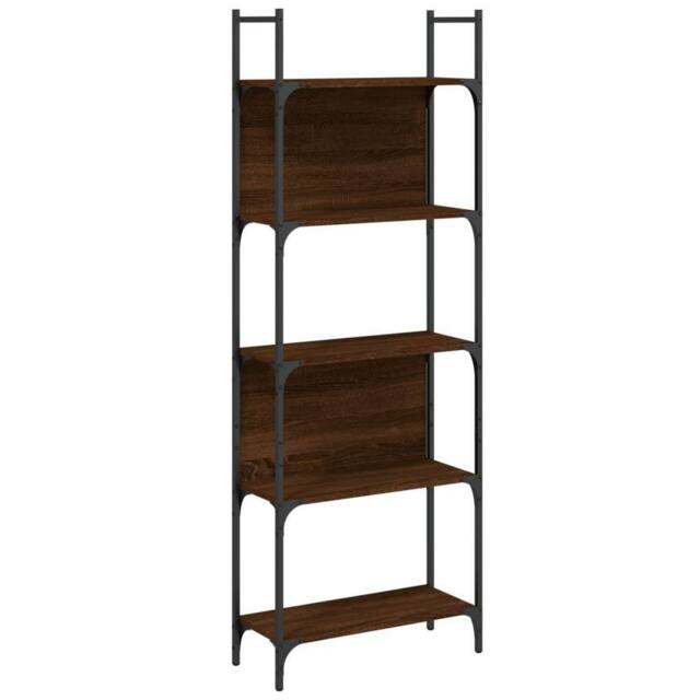 Berkfield Home Bookshelf 5-Tier Brown Oak 60.5x24x166.5 cm Engineered Wood - image 1