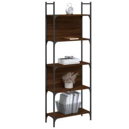 Berkfield Home Bookshelf 5-Tier Brown Oak 60.5x24x166.5 cm Engineered Wood - thumbnail 4
