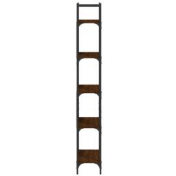 Berkfield Home Bookshelf 5-Tier Brown Oak 60.5x24x166.5 cm Engineered Wood - thumbnail 6