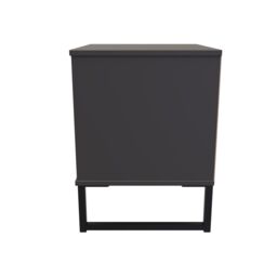 Ready Assembled 2 U Fuji 2 Drawer Bedside Cabinet (Ready Assembled) in Dark Grey - thumbnail 2