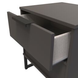 Ready Assembled 2 U Fuji 2 Drawer Bedside Cabinet (Ready Assembled) in Dark Grey - thumbnail 5