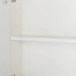 Wyld and Coco Bathroom Mirror White Modern Plywood Construction Hidden Shelf - thumbnail 6