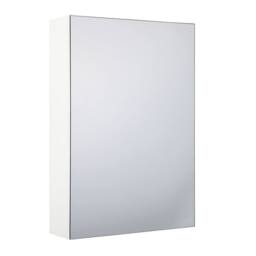 Wyld and Coco Bathroom Mirror White Modern Plywood Construction Hidden Shelf - thumbnail 4