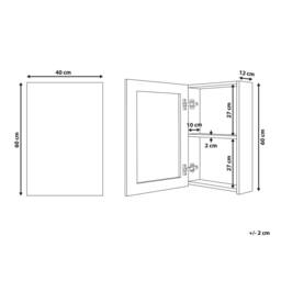 Wyld and Coco Bathroom Mirror White Modern Plywood Construction Hidden Shelf - thumbnail 3