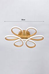 Living and Home 74W Modern Gold Acrylic Petal LED Semi Ceiling Light - thumbnail 3