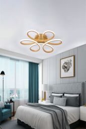 Living and Home 74W Modern Gold Acrylic Petal LED Semi Ceiling Light - thumbnail 2
