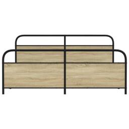 Berkfield Home Metal Bed Frame without Mattress Sonoma Oak 180x200 cm Super King in Light Tan - thumbnail 4