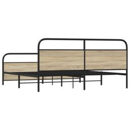 Berkfield Home Metal Bed Frame without Mattress Sonoma Oak 180x200 cm Super King in Light Tan - thumbnail 6