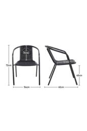 Garden Sanctuary 6Pcs Plastic Rattan Woven Stacking Garden Chairs in Black - thumbnail 6