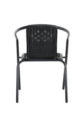Garden Sanctuary 6Pcs Plastic Rattan Woven Stacking Garden Chairs in Black - thumbnail 5