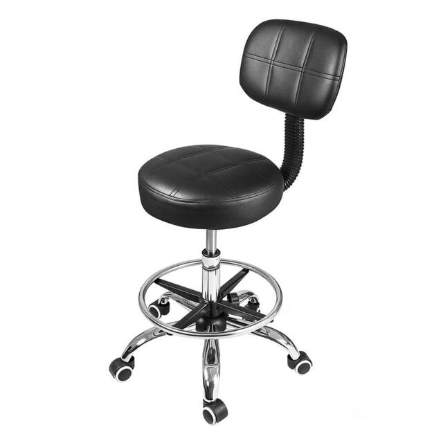 Levede Swivel Drafting Chair Low Back Round Rolling Stool Height Adjustable in Black - image 1