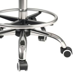 Levede Swivel Drafting Chair Low Back Round Rolling Stool Height Adjustable in Black - thumbnail 7