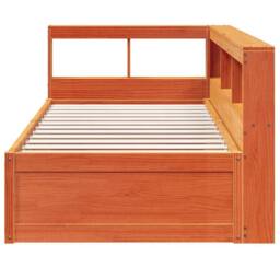 Berkfield Home Decorative Bookcase Bed without Mattress Wax Brown 90x190cm Solid - Size: 90x190 cm - thumbnail 5