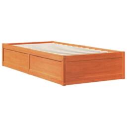 Berkfield Home Decorative Bookcase Bed without Mattress Wax Brown 90x190cm Solid - Size: 90x190 cm - thumbnail 8