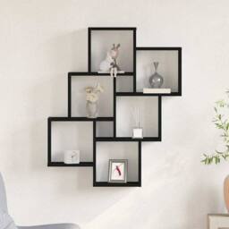 Berkfield Home Black Oak Wall Cabinet - 78x15x92 cm - Made from Engineered Wood - Size: 78 x 15 x 92 cm - thumbnail 4