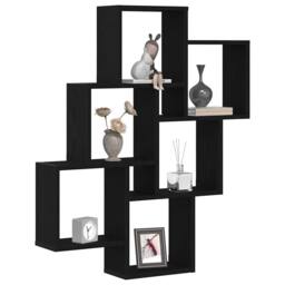 Berkfield Home Black Oak Wall Cabinet - 78x15x92 cm - Made from Engineered Wood - Size: 78 x 15 x 92 cm - thumbnail 3