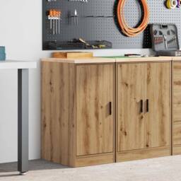 Berkfield Home Garage Storage Cabinet Artisan Oak 40x51x85 cm Solid Wood Pine in Brown - Size: 40 x 51 x 85 cm - thumbnail 3