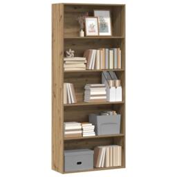 Berkfield Home Book Cabinet Artisian Oak 80x30x189 cm Engineered Wood in Brown - Size: 80 x 30 x 189 cm - thumbnail 3