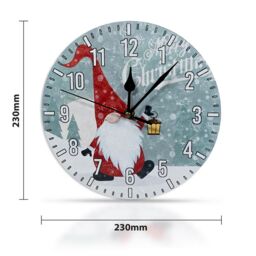 mysmartbuy Christmas Gonk Quartz Wall Clock - Battery Powered Santa Clause Christmas Design Home Festive Xmas Decoration - 23cm Diameter - thumbnail 5
