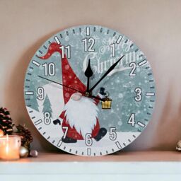 mysmartbuy Christmas Gonk Quartz Wall Clock - Battery Powered Santa Clause Christmas Design Home Festive Xmas Decoration - 23cm Diameter - thumbnail 2