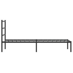 Berkfield Home Metal Bed Frame without Mattress with Headboard Black 75x190cm - Size: 75x190 cm - thumbnail 6
