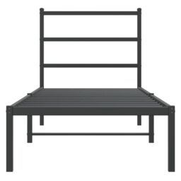 Berkfield Home Metal Bed Frame without Mattress with Headboard Black 75x190cm - Size: 75x190 cm - thumbnail 5