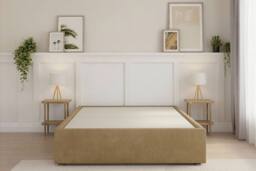 Comfort Beds Divan Base Latte Tweed 2 Drawers Foot End in Light Brown - Size: Small Double - thumbnail 1
