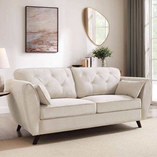 Home Detail Mona 3 Seater Sofa in Cream - image 1