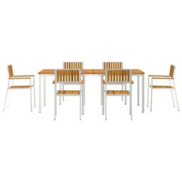 Berkfield Home Elegant 7 Piece Garden Dining Set Solid Wood Acacia in Brown - thumbnail 7