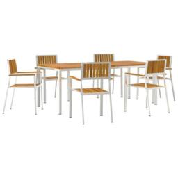 Berkfield Home Elegant 7 Piece Garden Dining Set Solid Wood Acacia in Brown - thumbnail 3