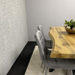 KOSY KOALA Wooden Dining Table with 4 Grey Velvet Chairs, Stylish Dining Room Furniture in Brown - thumbnail 7