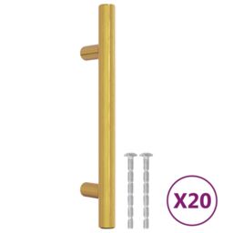 Berkfield Home Cabinet Handles 20 pcs Gold 96 mm Stainless Steel - thumbnail 2