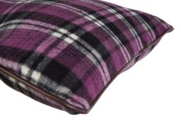 Orsina Heritage Large Check Cushion in Purple - thumbnail 3