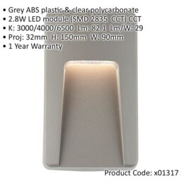 Loops 4 PACK Vertical Outdoor Pathway Guide Light - Indirect CCT LED - Grey ABS - thumbnail 2