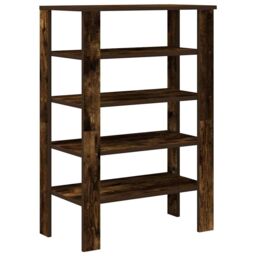Berkfield Home Shoe Rack Smoked Oak 61x32x87.5 cm Engineered Wood in Brown - thumbnail 6