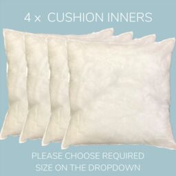 HomeSpace Direct 4 x Hollowfibre Cushion Inner in White - Size: 45 cm x 45 cm - thumbnail 2